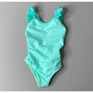 Lison Paris Girls 4 Yrs (Runs Small - 2/3?) Aqua Blue Bora Bora 1-Piece Swimsuit